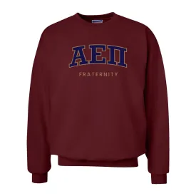 AEPi Maroon Old School Crewneck