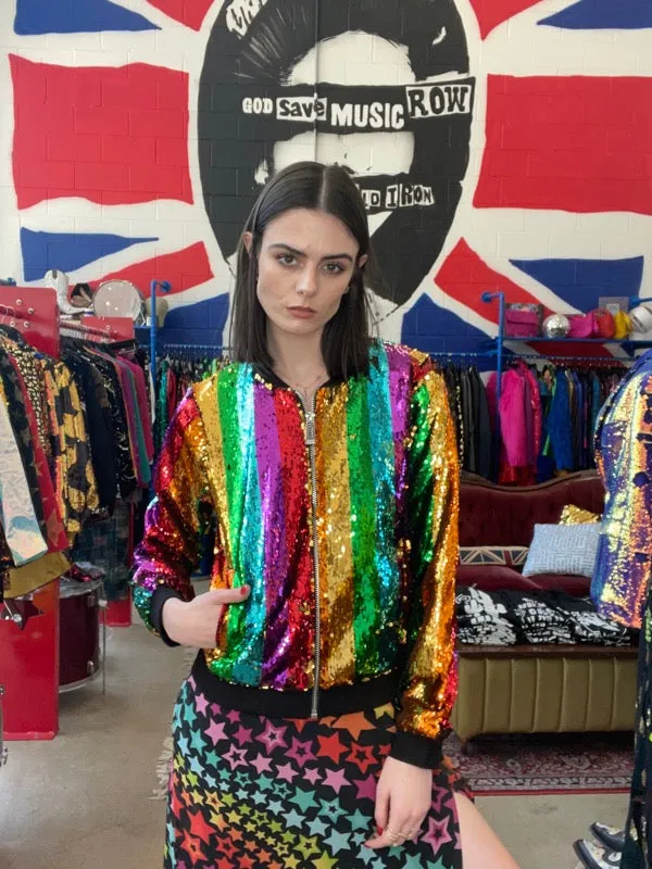 Any Old Iron Rainbow Bomber Jacket