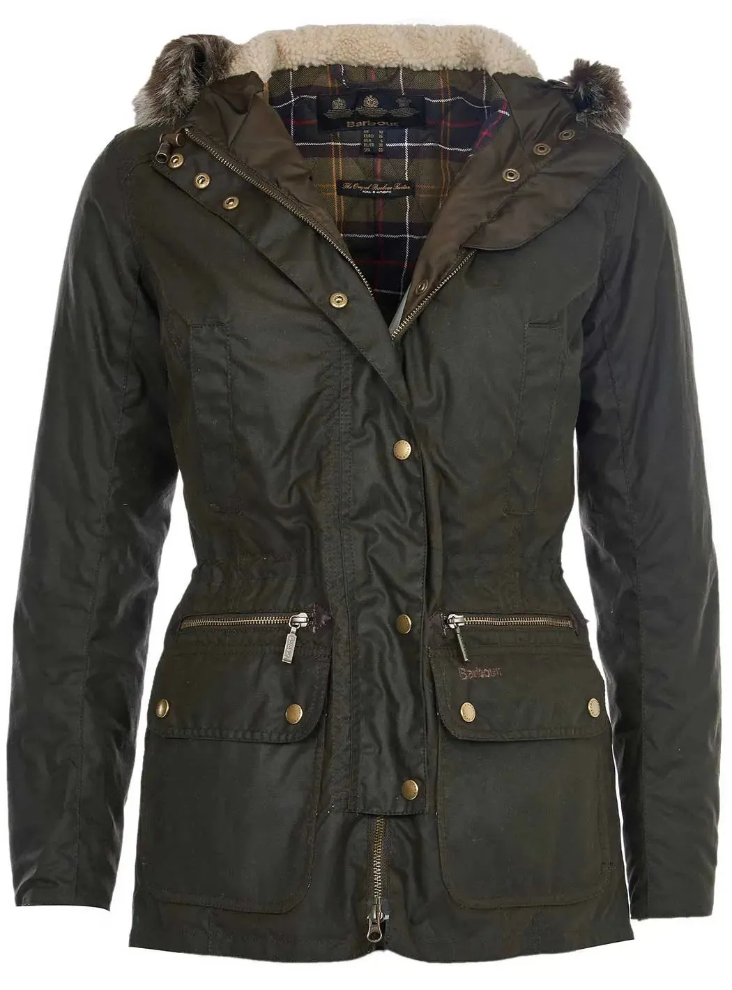 BARBOUR Kelsall Wax Jacket - Ladies Parka - Olive