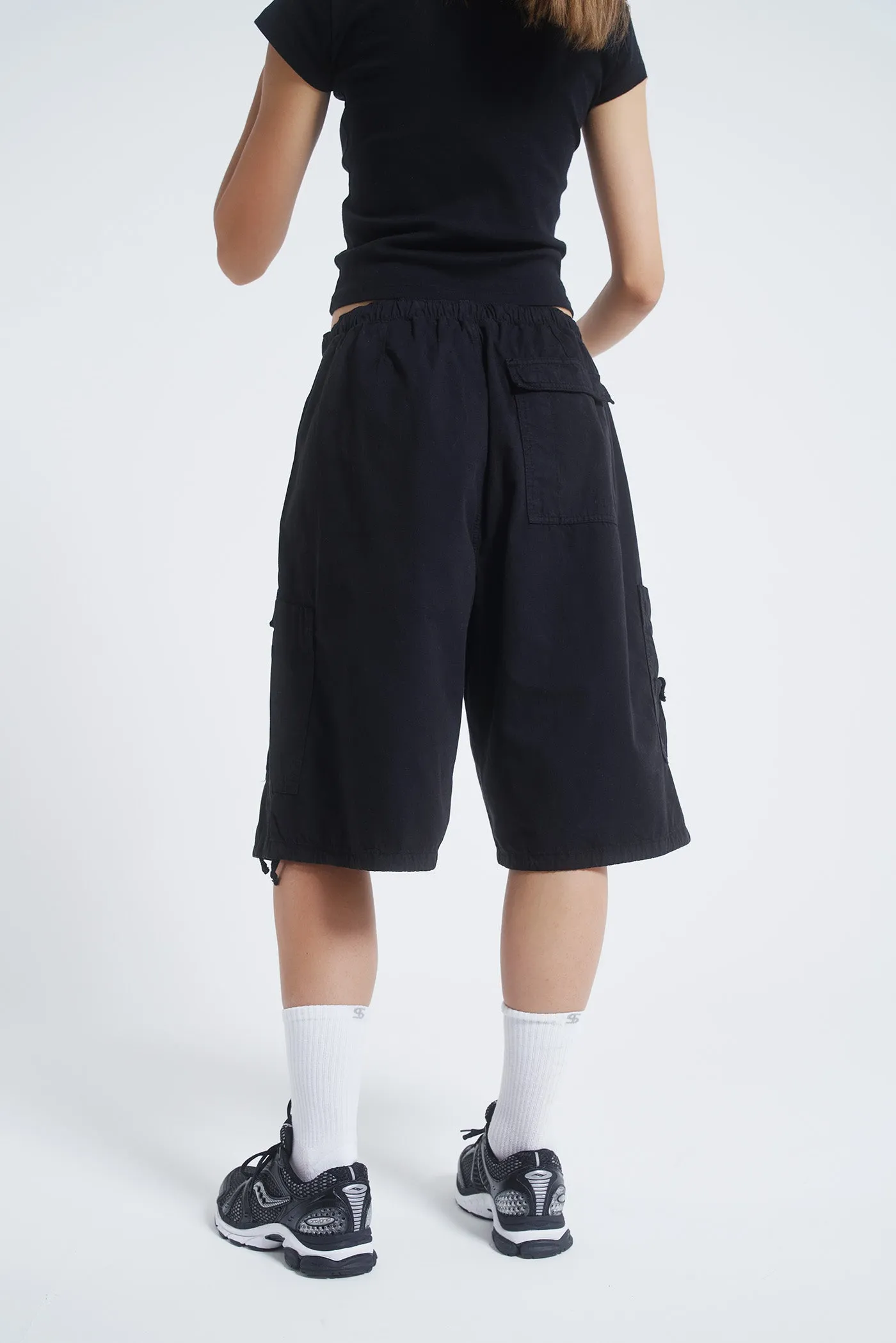 Black Parachute Cargo Shorts