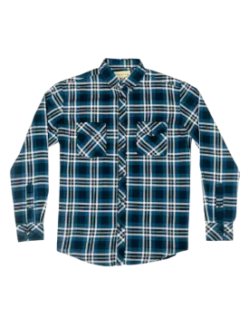 Blue Plaid Flannel Button-Up