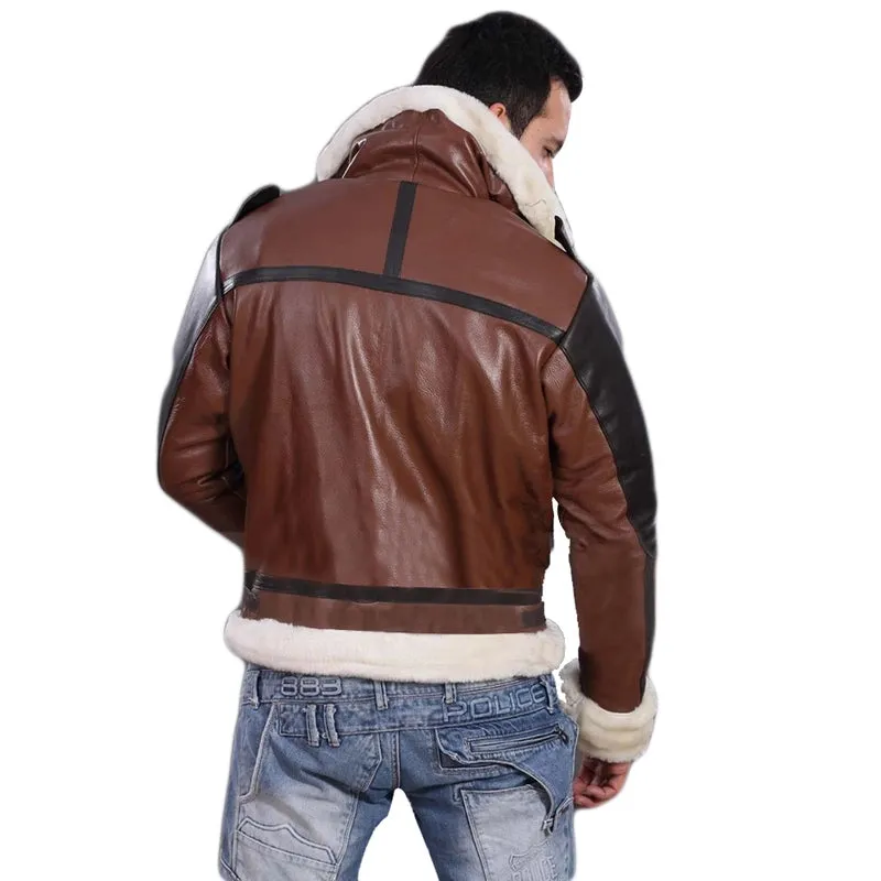 Brown And Black Bomber Jacket