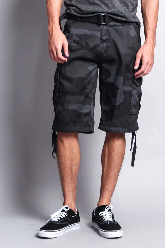 Camo Ripstop Belted Cargo Shorts