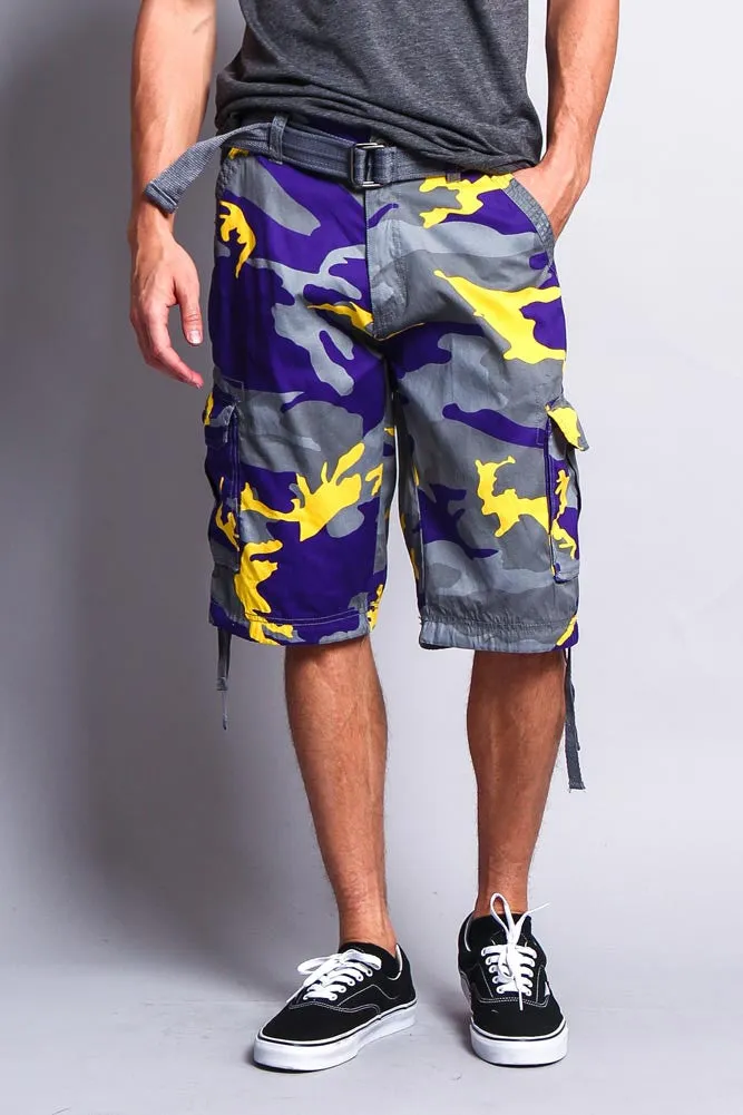 Camo Ripstop Belted Cargo Shorts