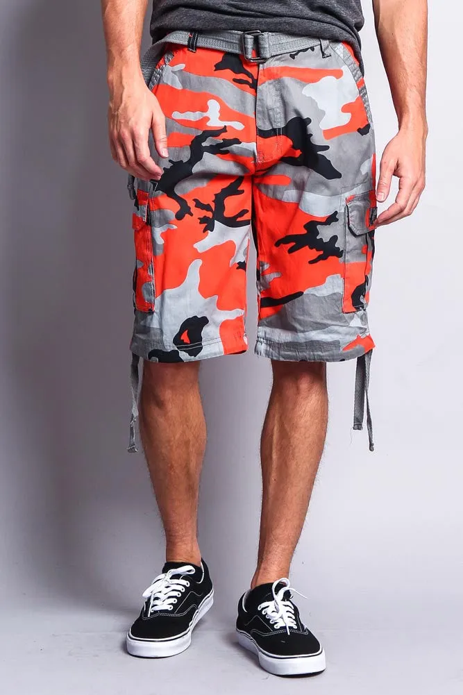 Camo Ripstop Belted Cargo Shorts