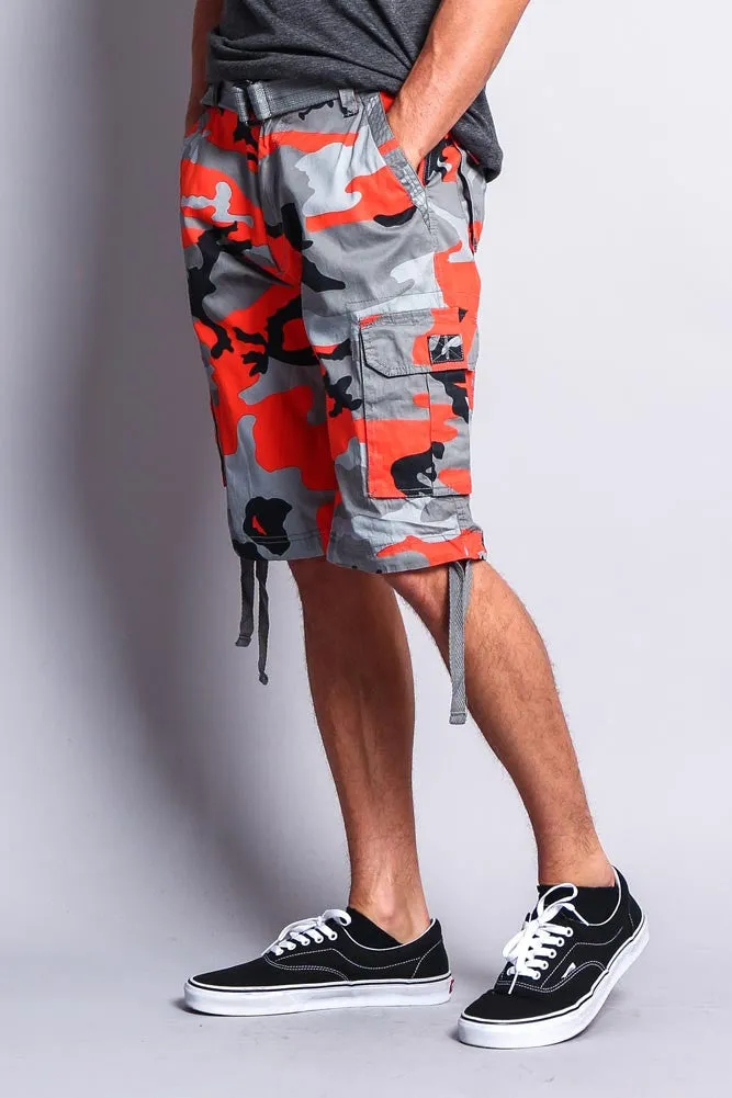 Camo Ripstop Belted Cargo Shorts