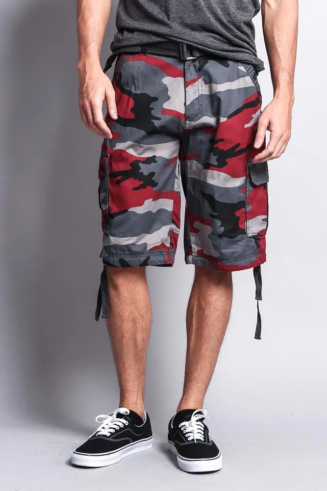 Camo Ripstop Belted Cargo Shorts