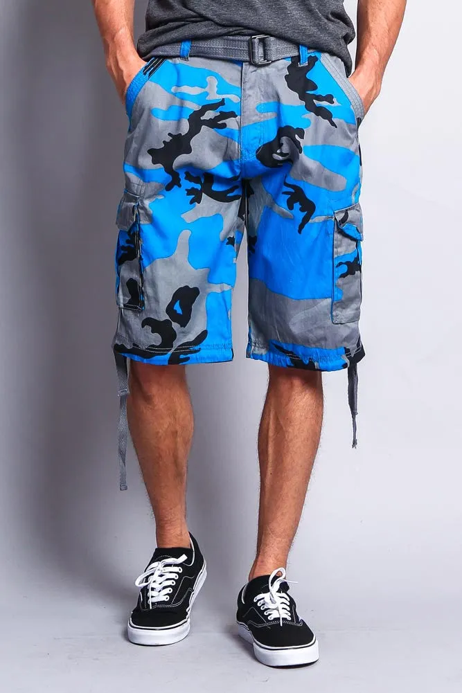 Camo Ripstop Belted Cargo Shorts