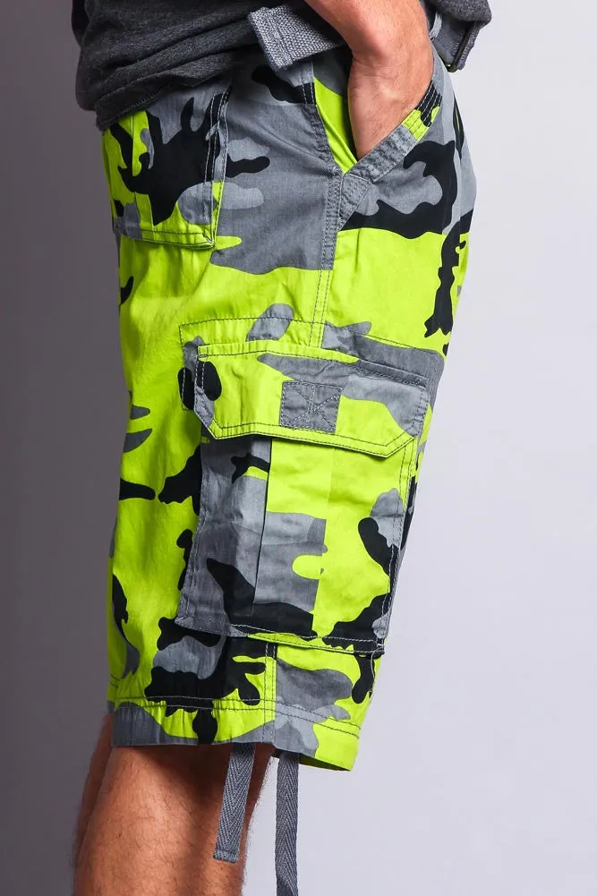 Camo Ripstop Belted Cargo Shorts