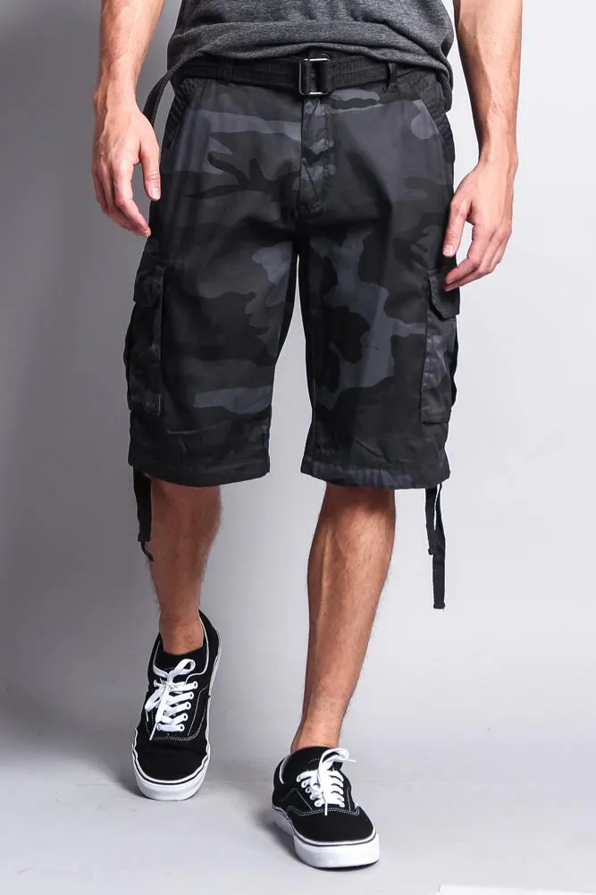 Camo Ripstop Belted Cargo Shorts