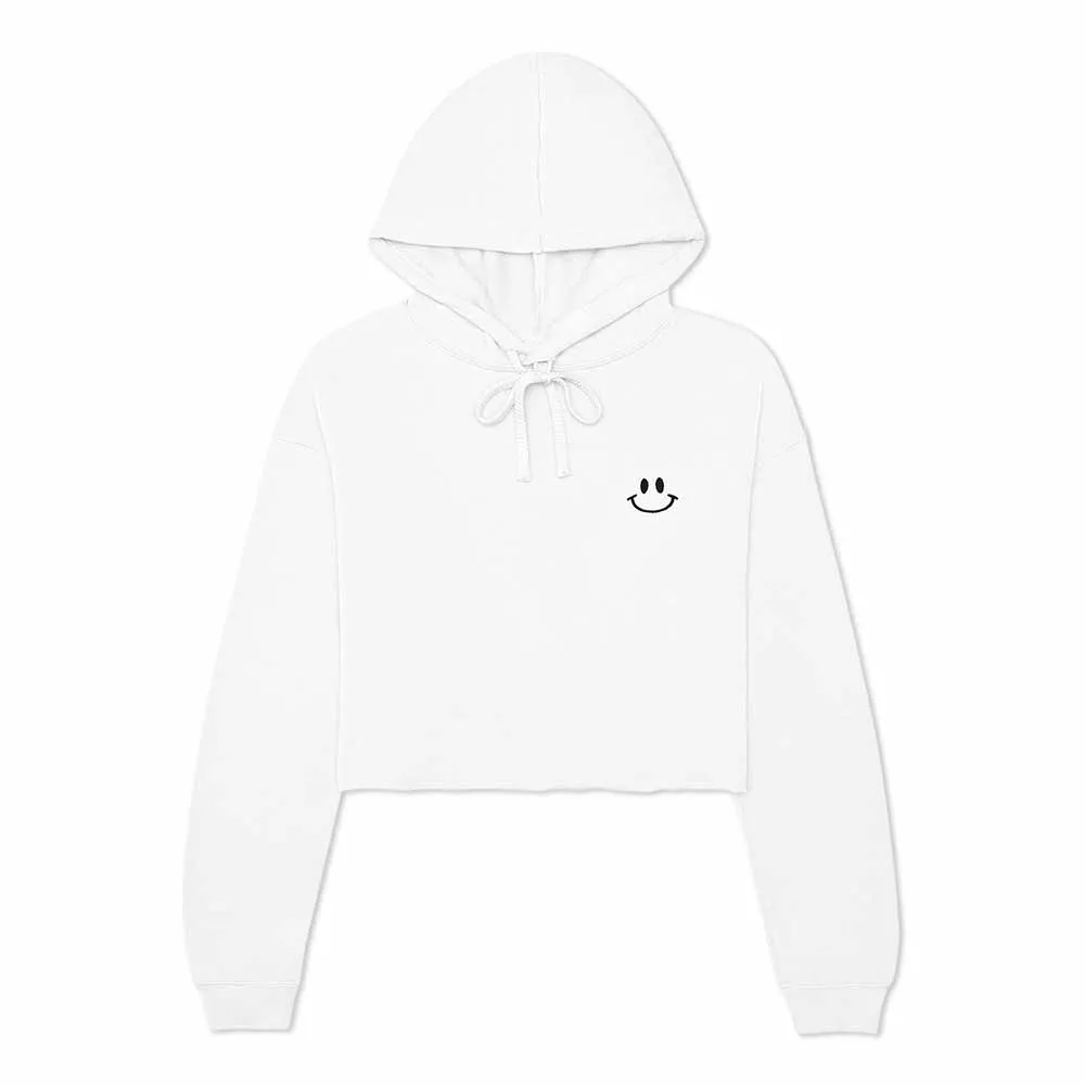 Dalix Smile Face Cropped Hoodie