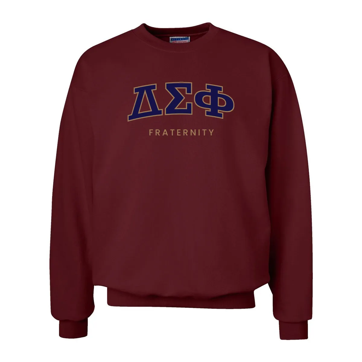 Delta Sig Maroon Old School Crewneck