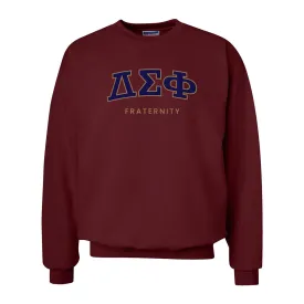 Delta Sig Maroon Old School Crewneck