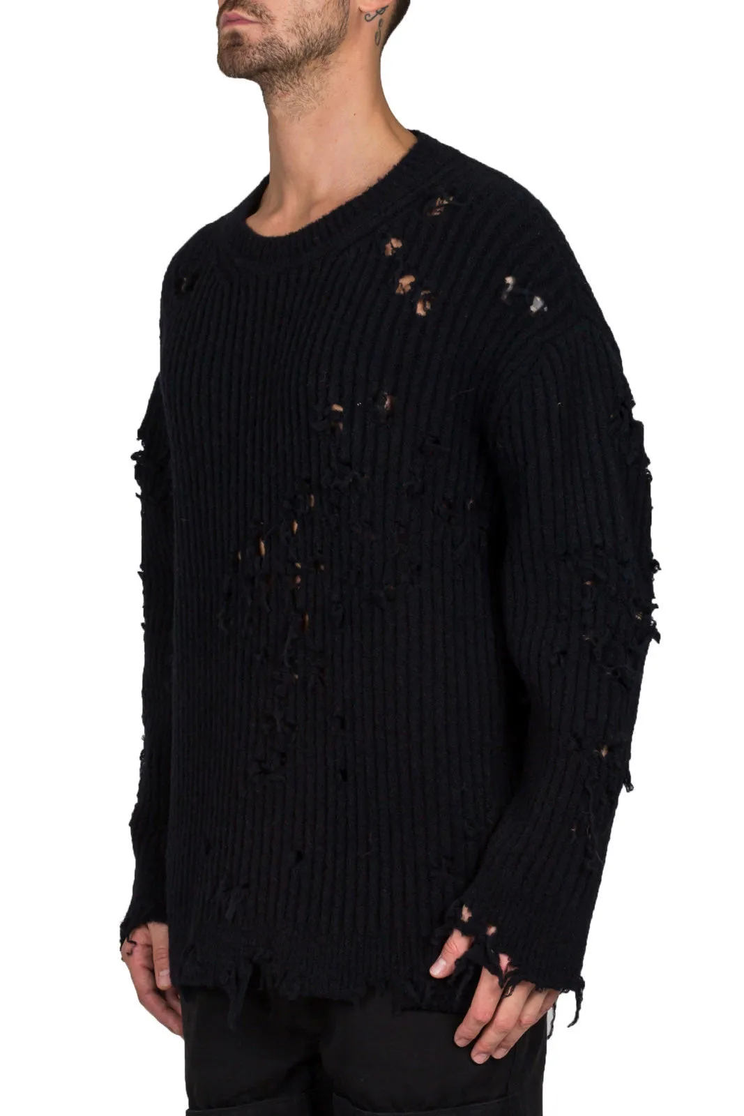 Destroyed Oversized Boucle Sweater