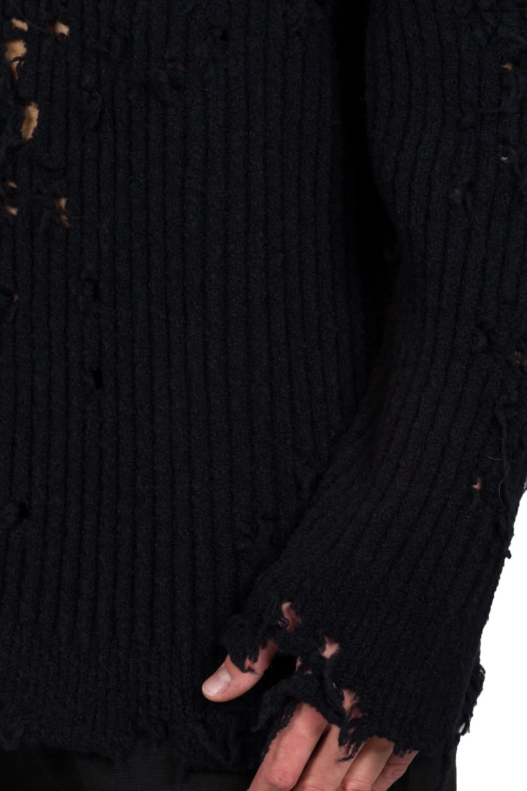 Destroyed Oversized Boucle Sweater