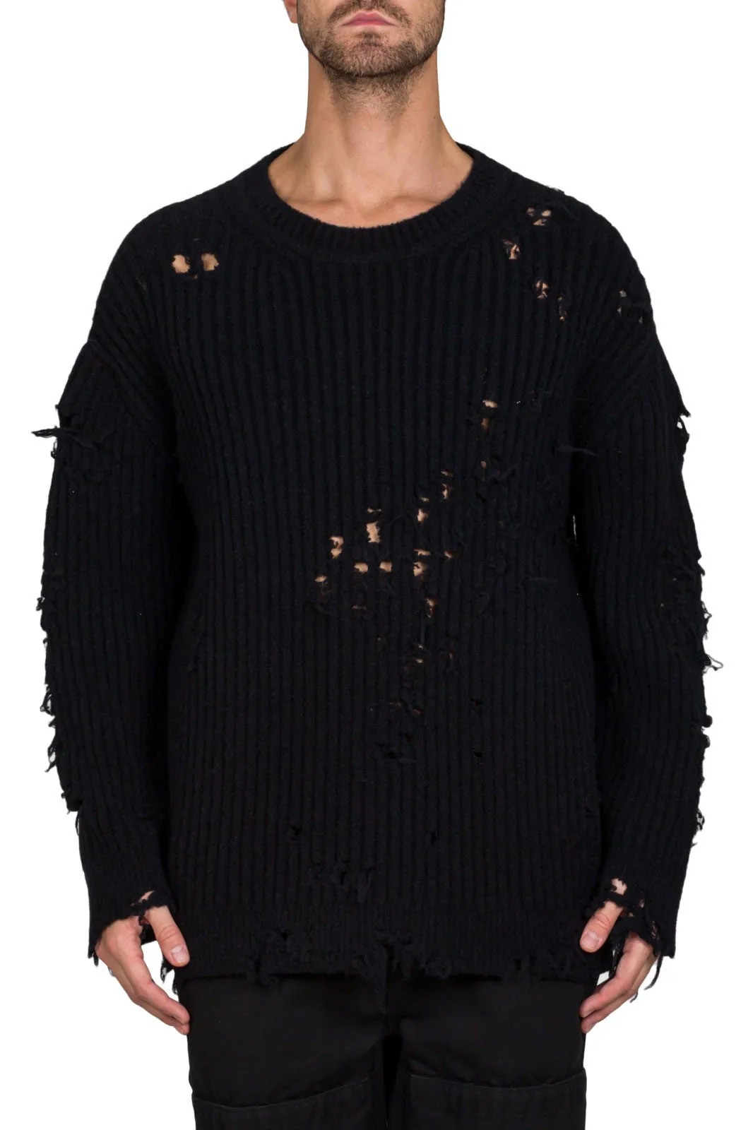 Destroyed Oversized Boucle Sweater