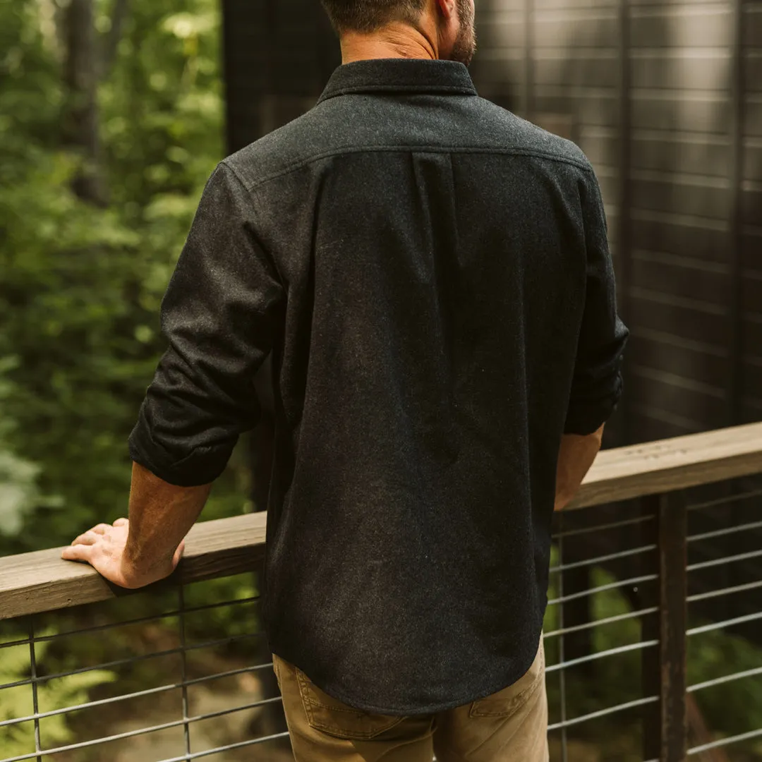 Gunnison Wool-Blend Solid Flannel Shirt | Dark Heather Charcoal