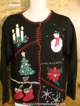 Horrible Candles, Poinsettias and Awful Decoerations Ugliest Christmas Sweater