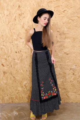 In Stitches Embroidered Maxi Skirt