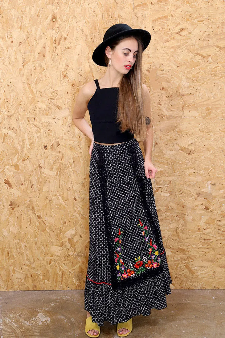 In Stitches Embroidered Maxi Skirt