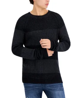 INC International Concepts Men's Plaited Crewneck Sweater Black Size Small