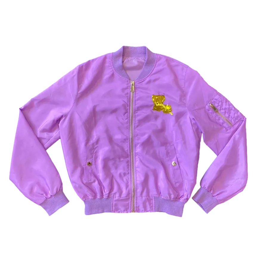 Lavender Louisiana Bomber Jacket