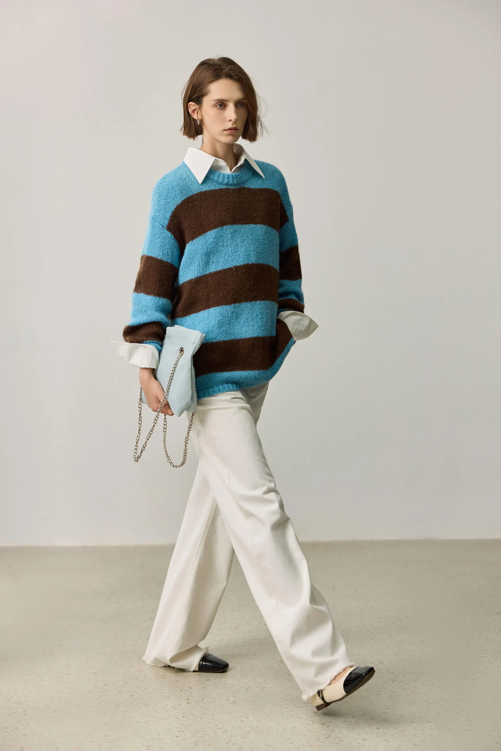 LILY Wool-Blend Mohair Colorblock Sweater