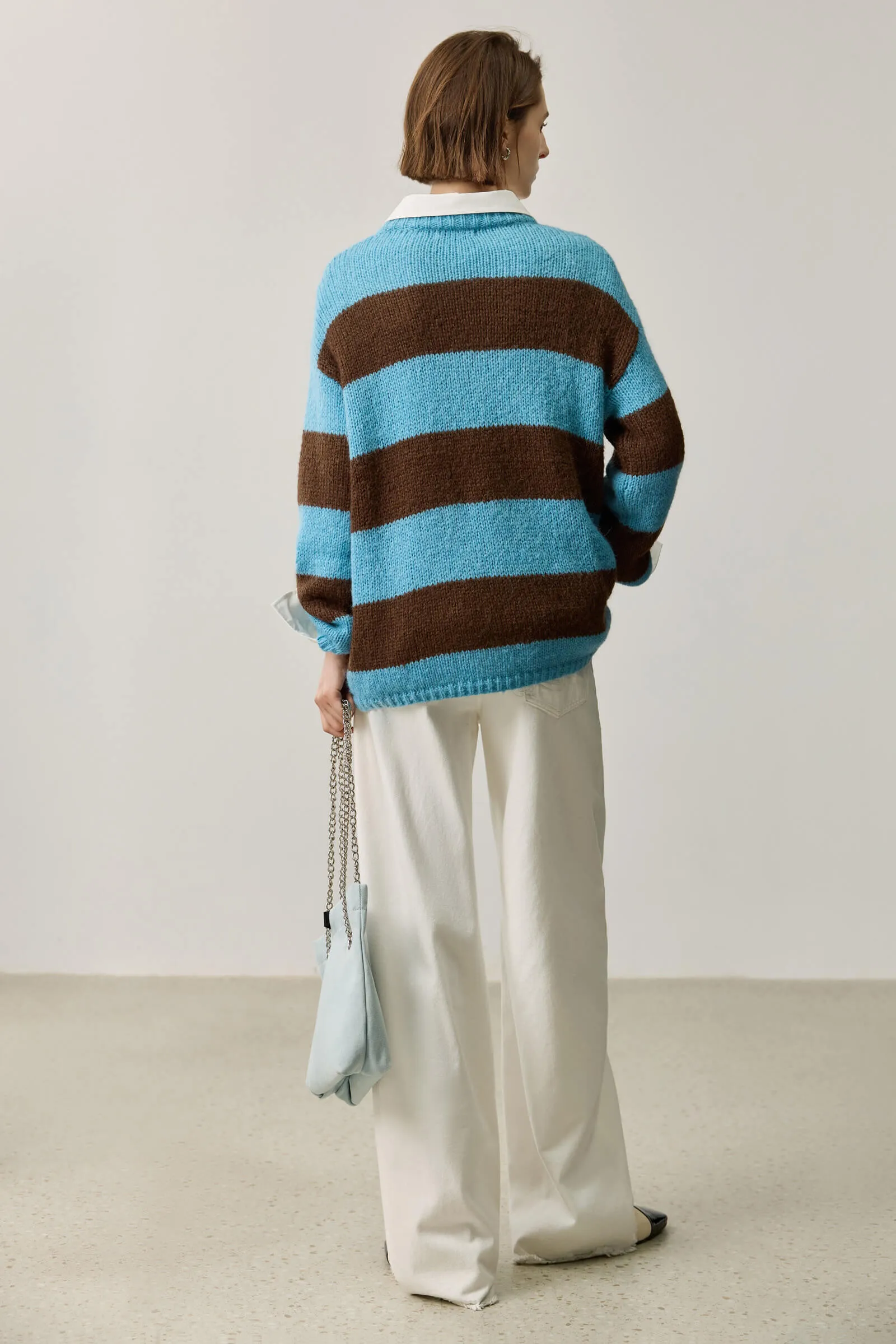 LILY Wool-Blend Mohair Colorblock Sweater