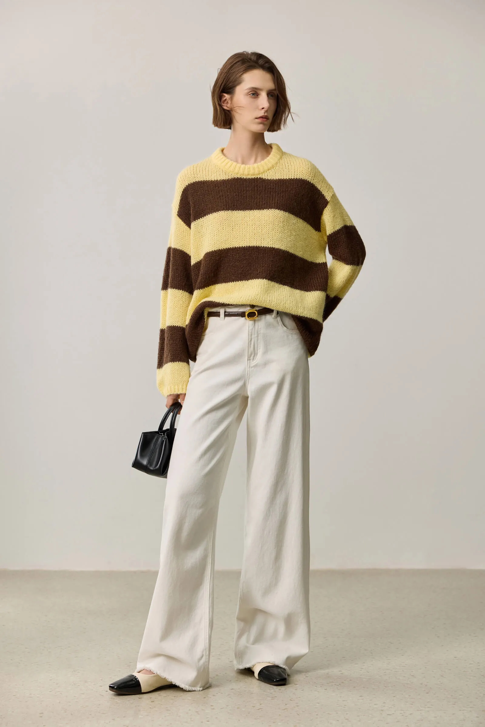 LILY Wool-Blend Mohair Colorblock Sweater