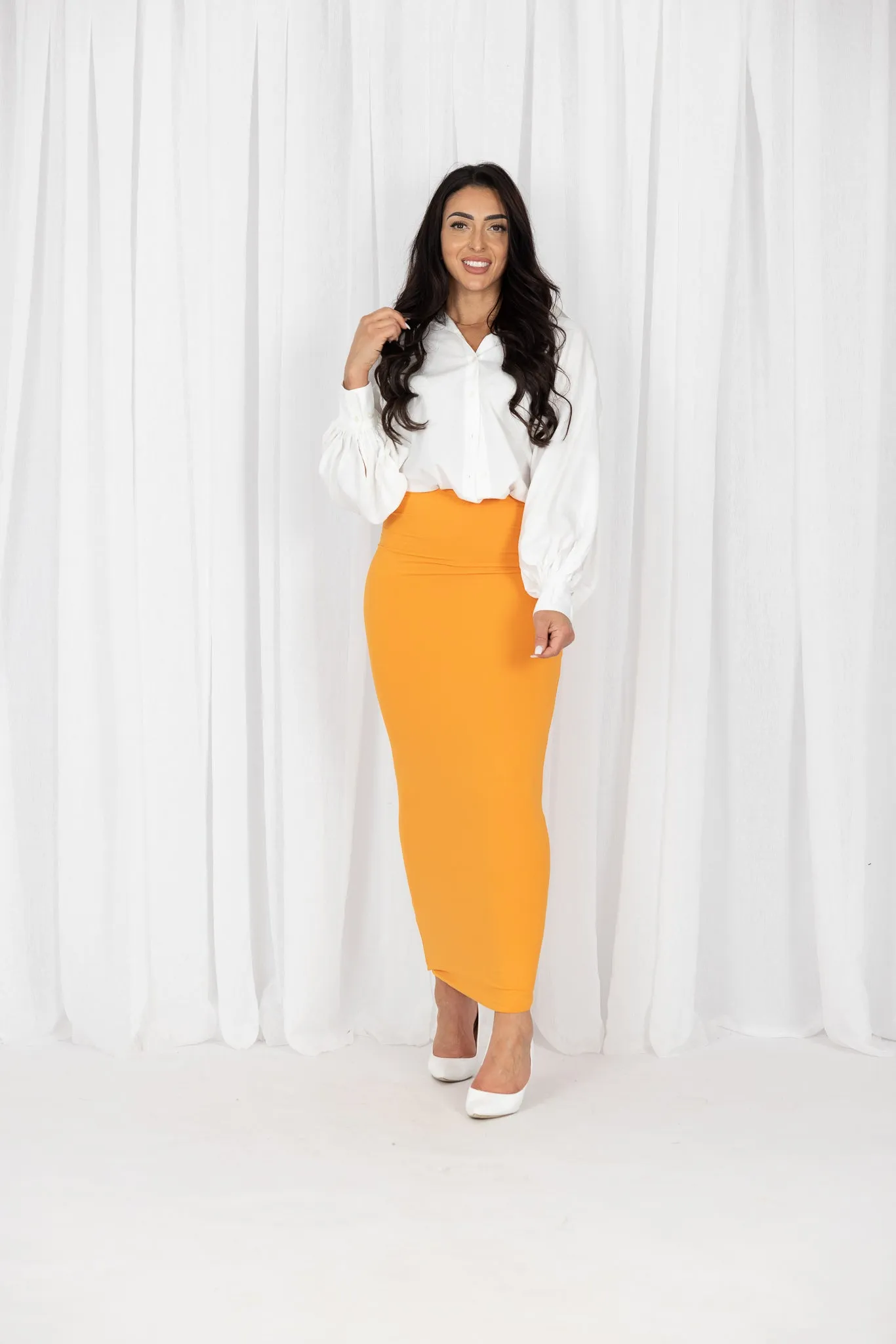 Lined Jersey Pencil Skirt