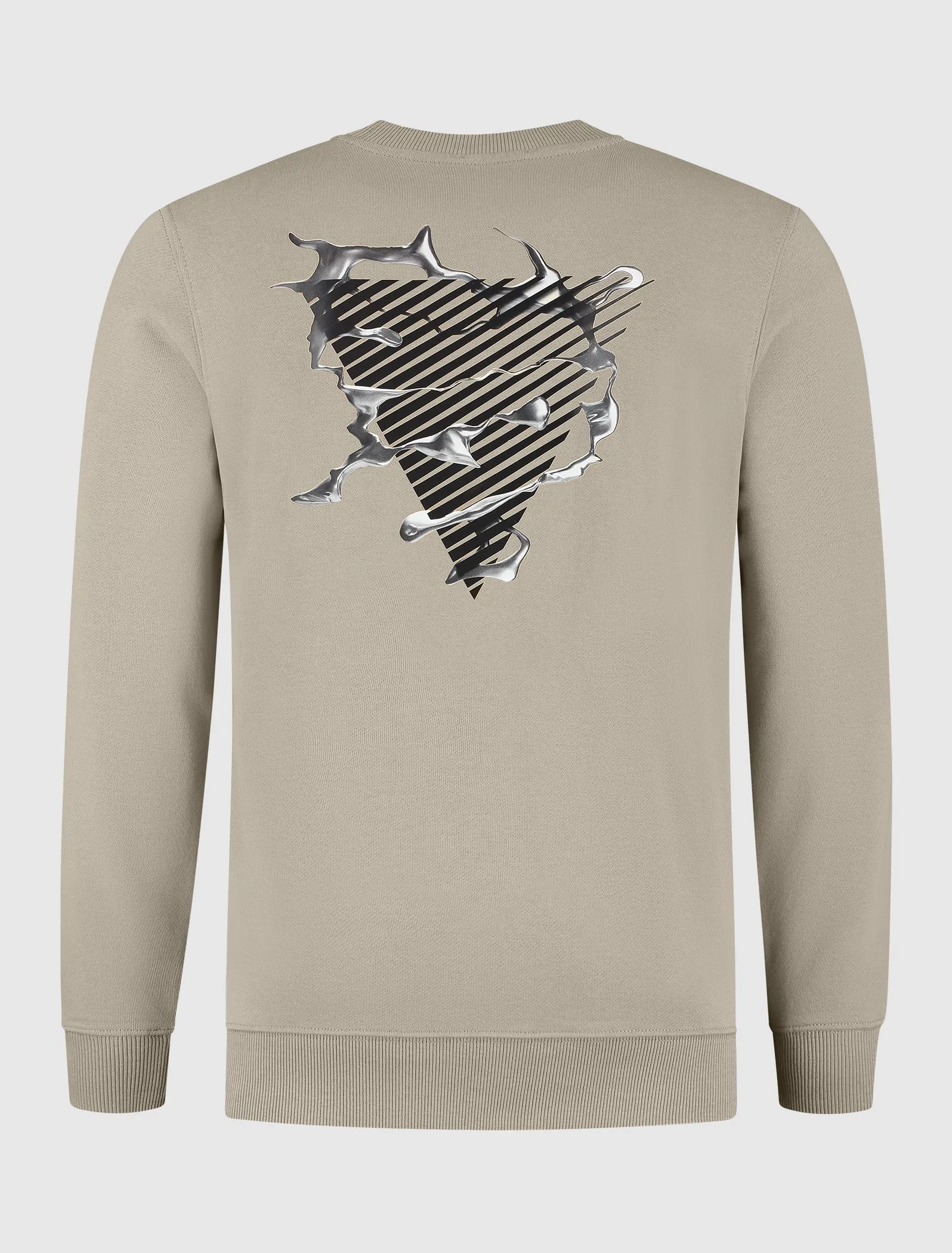 Liquid Metal Logo Sweater | Taupe