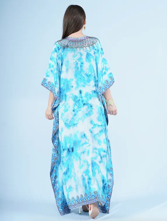 Maxi Kaftan- Turqoise Reptile