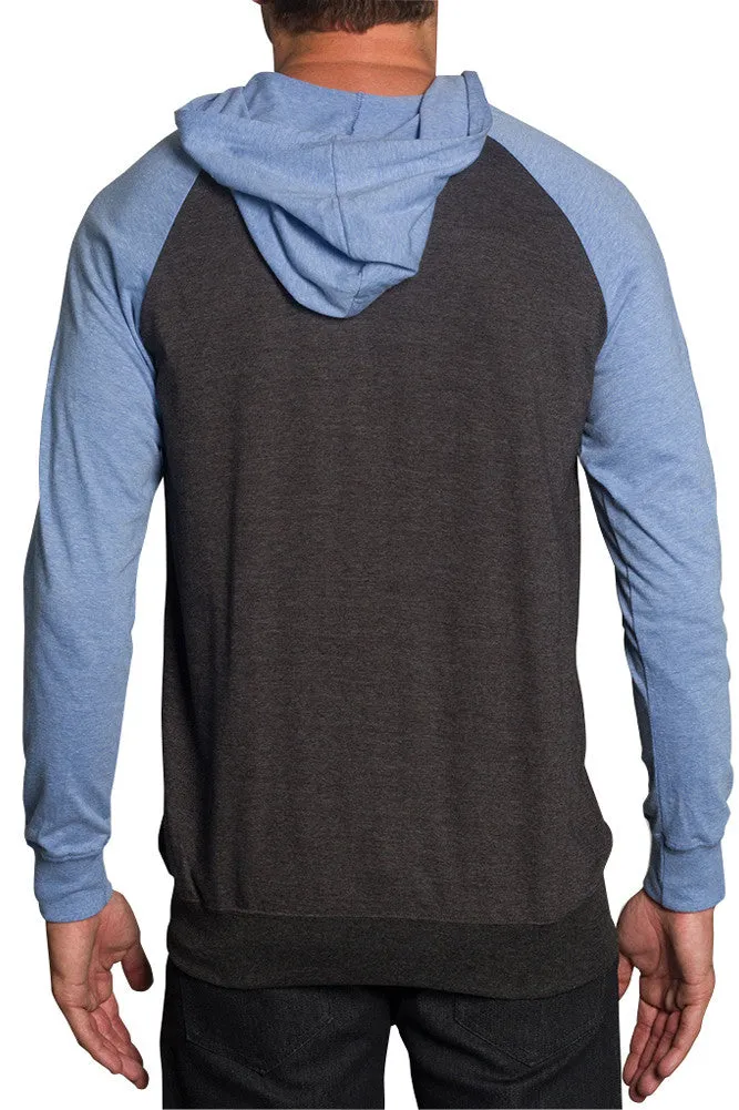 Men's Raglan Light Weight Zip Down Hoodie