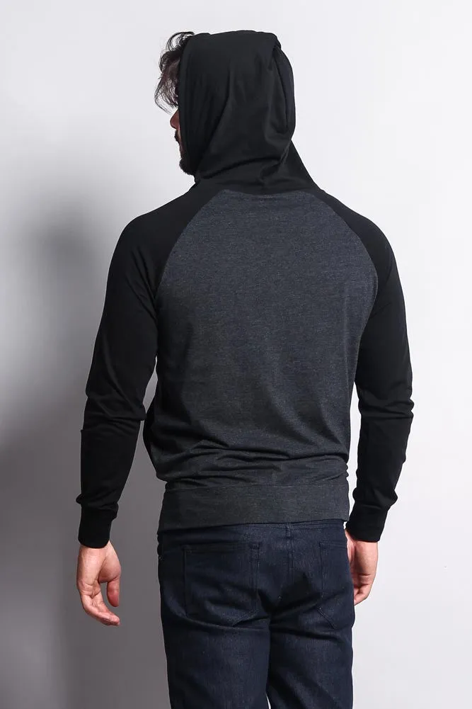 Men's Raglan Light Weight Zip Down Hoodie