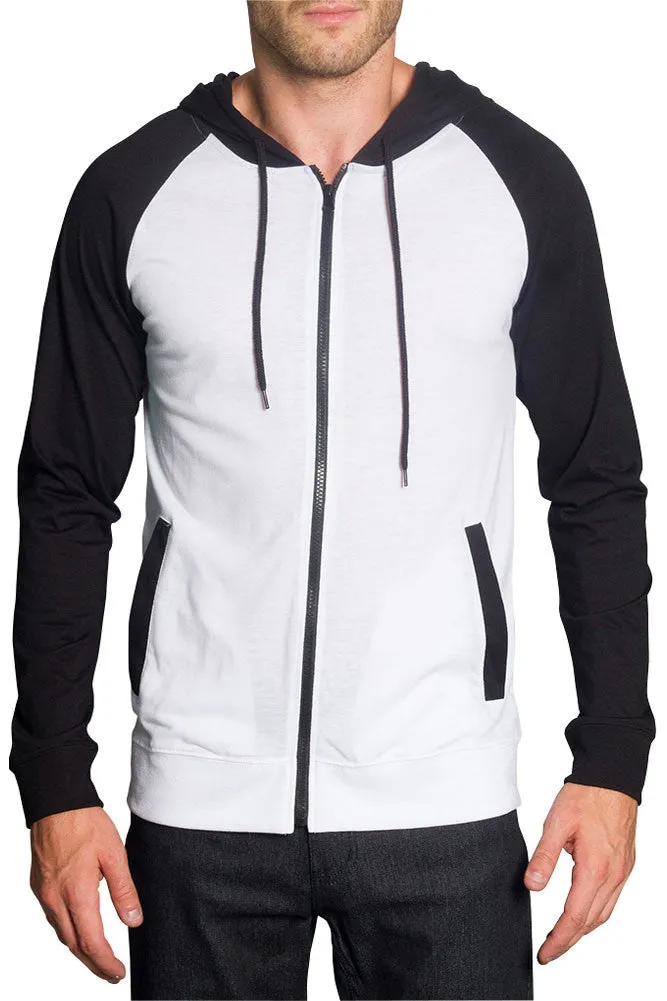 Men's Raglan Light Weight Zip Down Hoodie