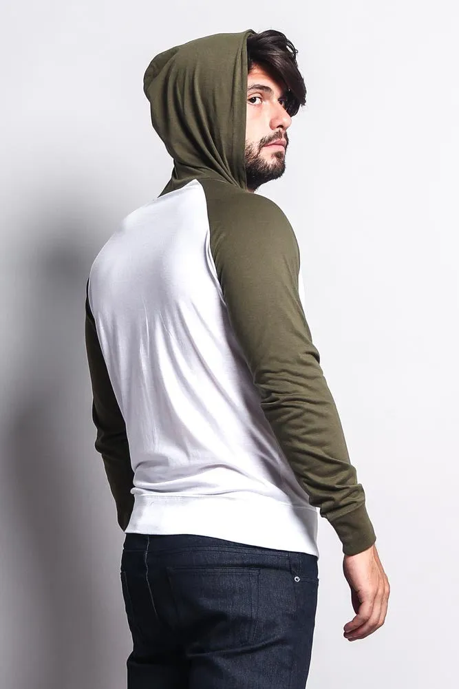 Men's Raglan Light Weight Zip Down Hoodie