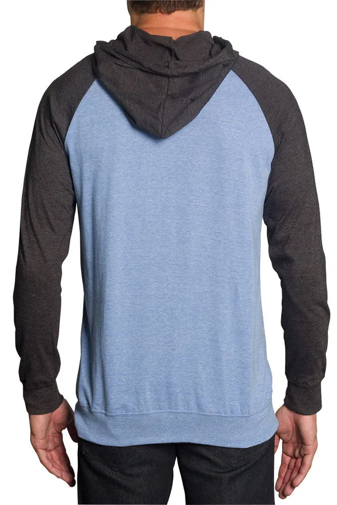 Men's Raglan Light Weight Zip Down Hoodie