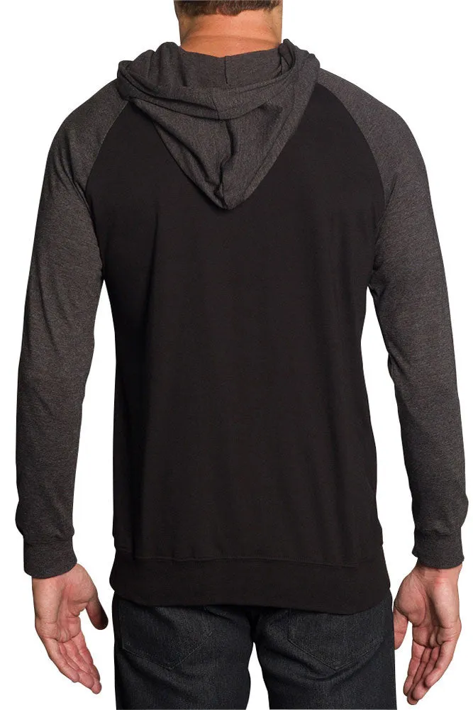 Men's Raglan Light Weight Zip Down Hoodie