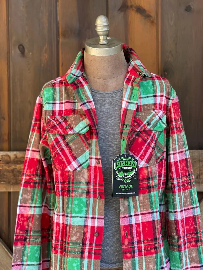 Naughty or Nice Holiday Flannel- LIMITED EDITION Mistletoe plaid