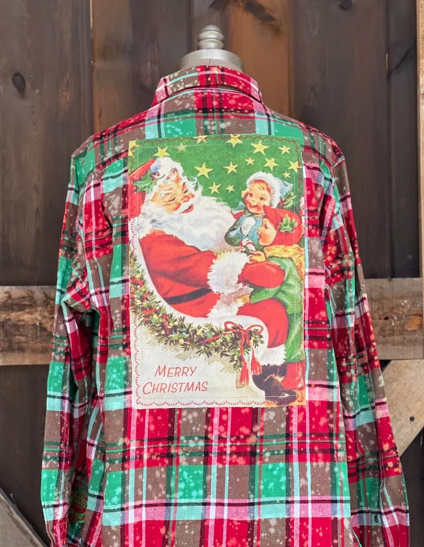 Naughty or Nice Holiday Flannel- LIMITED EDITION Mistletoe plaid