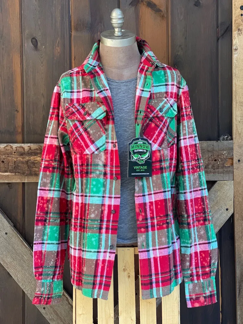 Naughty or Nice Holiday Flannel- LIMITED EDITION Mistletoe plaid