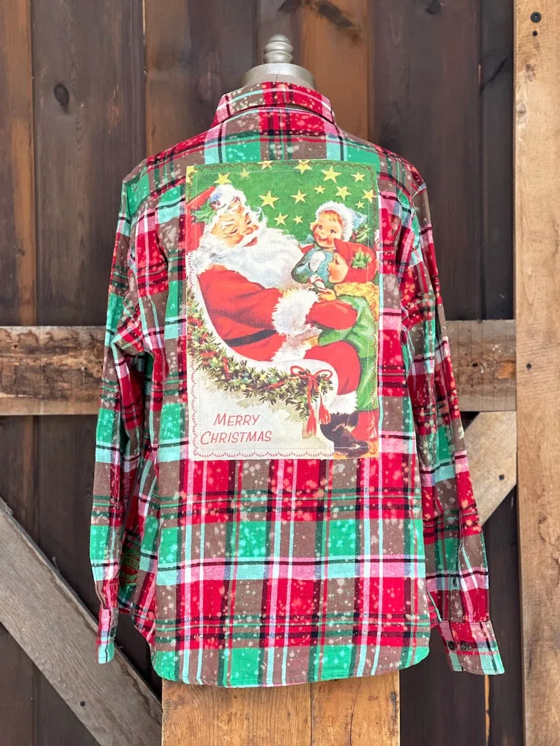 Naughty or Nice Holiday Flannel- LIMITED EDITION Mistletoe plaid