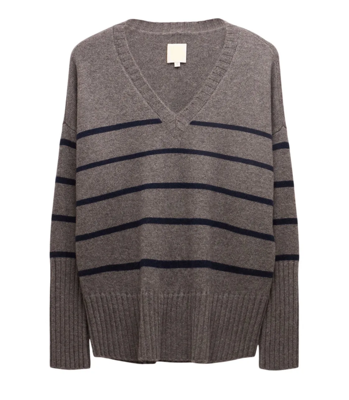 No0067 Steel Stripe Cashmere Sweater