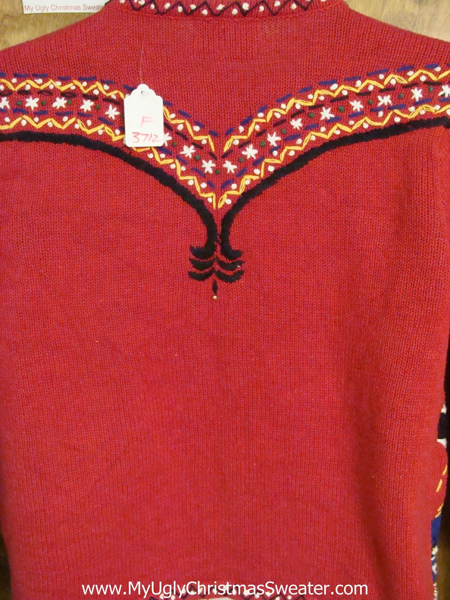 Ornate Nordic Red Ugly Christmas Jumper