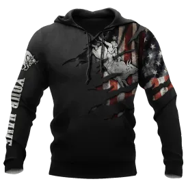 Personalized Name Bull Riding Unisex Hoodies American Bull Rider Hoodie