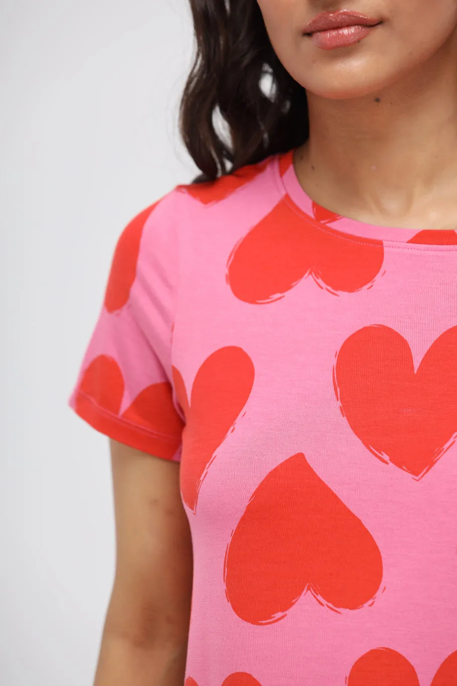 Pink Heart Modal Classic Top