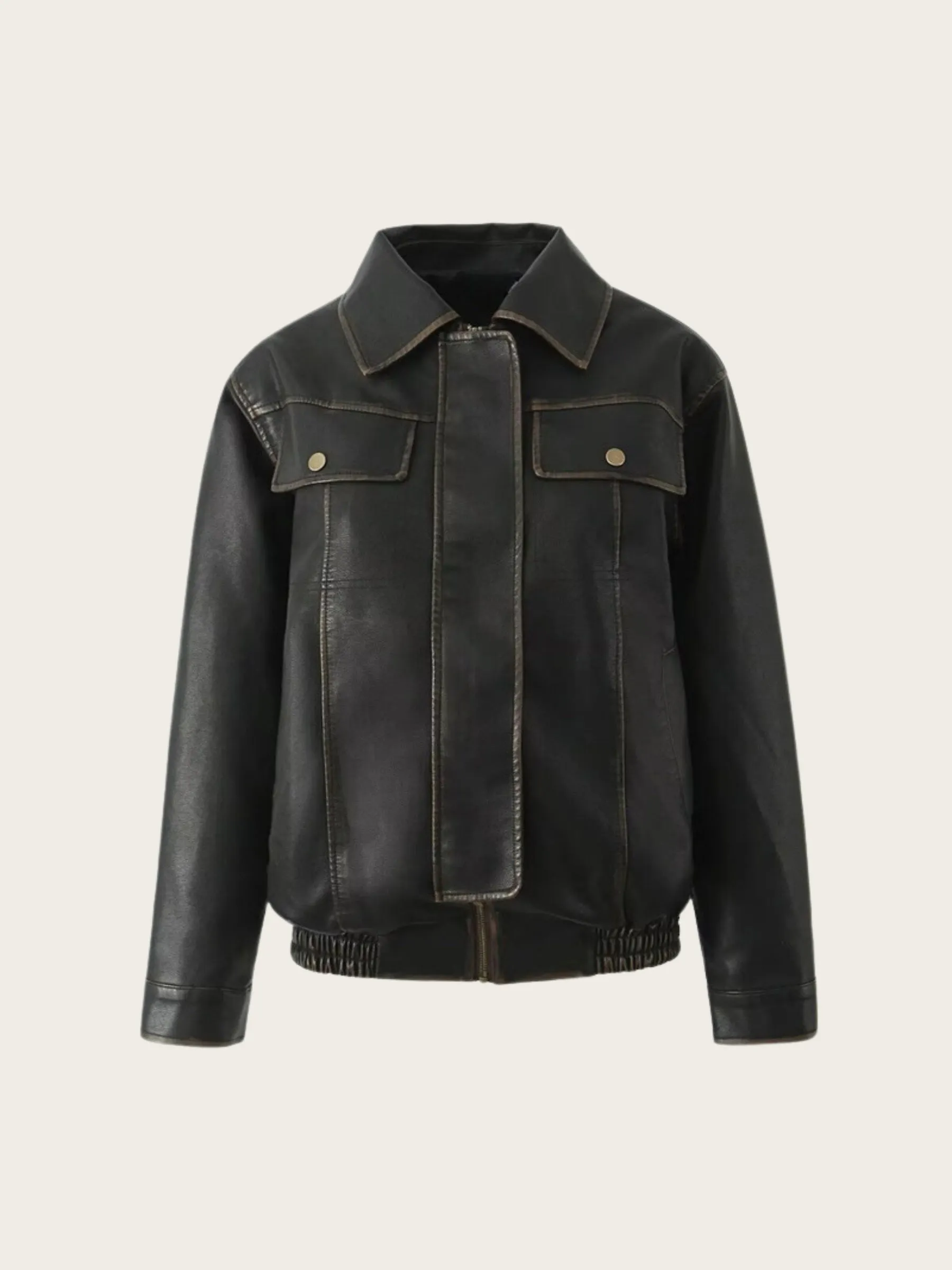 Renna Vintage Faux Leather Jacket