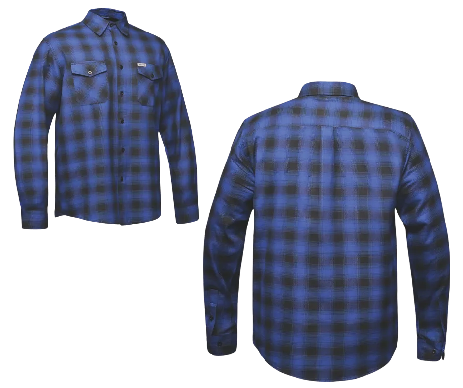 Revolution Gear Plaid Blue and Black Flannel Shirt