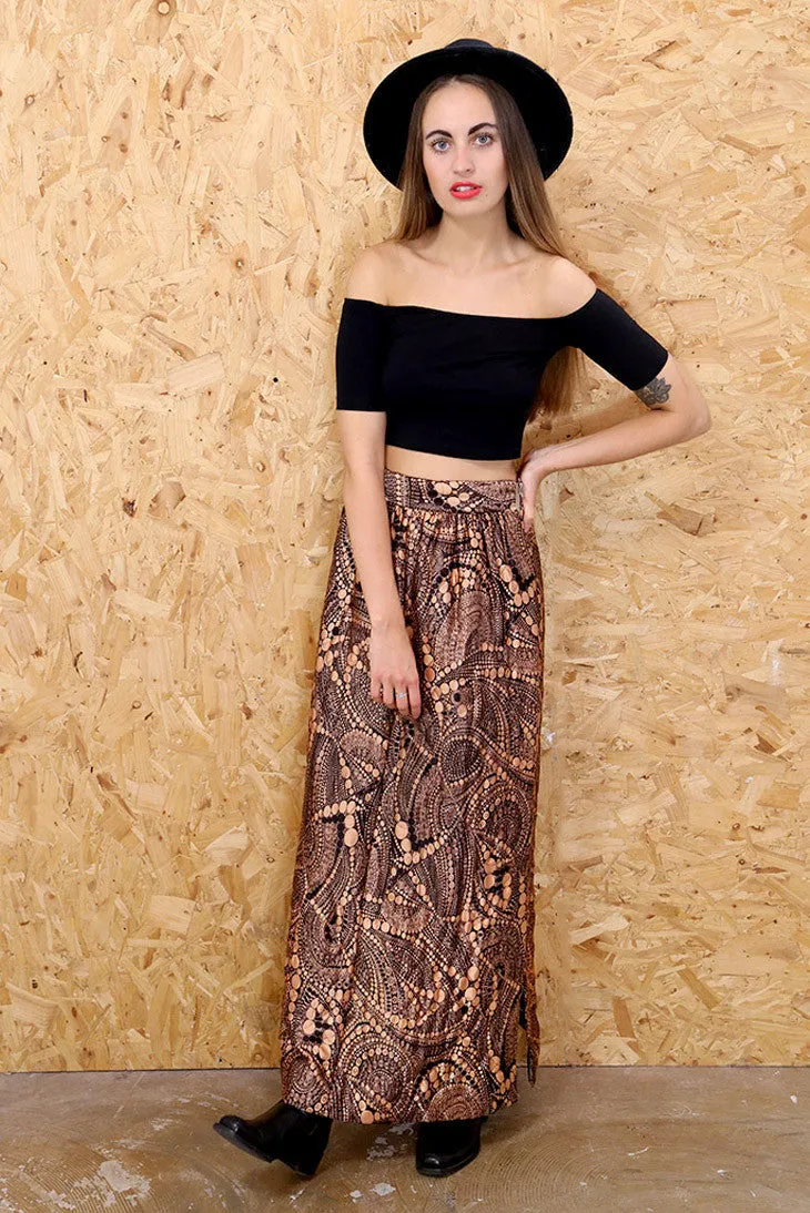 Rose Psychedelia Metallic Maxi Skirt