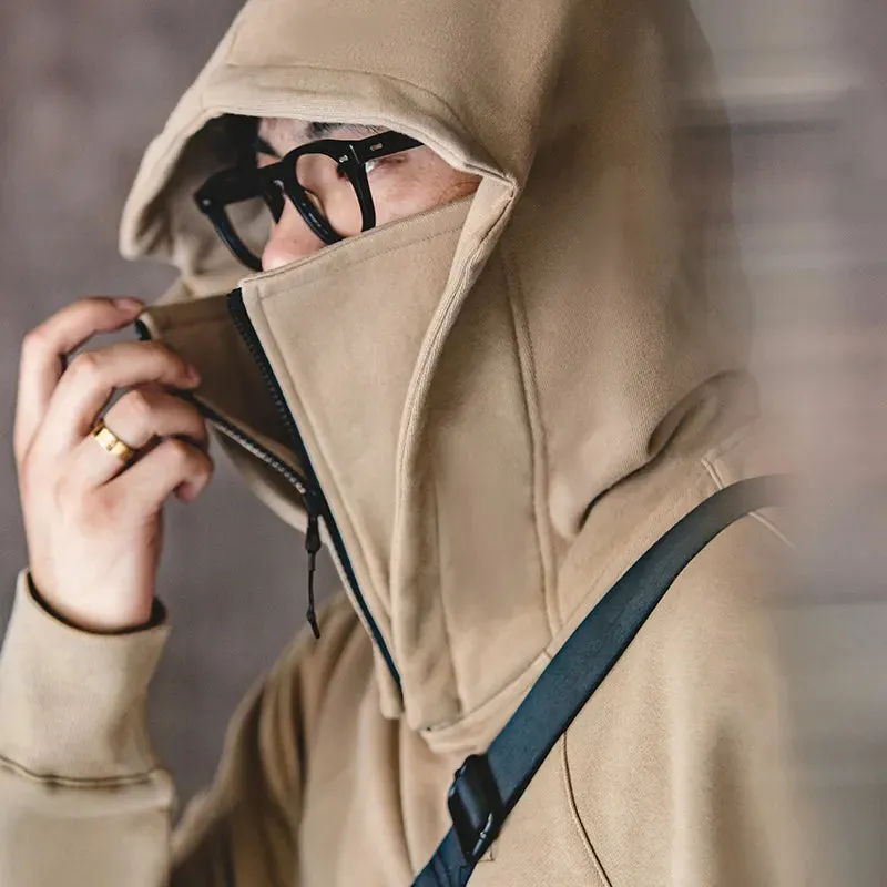 Sweater Mask Hoodie Zipper High Street Coat Men's Casual Pullover